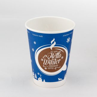 Стакан картонный 300мл 1-сл. "hello winter" d90мм