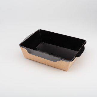Контейнер картонный без крышки "Опсалат/Eco OpSalad" 400мл черный 145*96*45мм