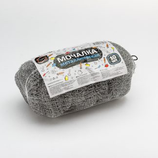 Губка-мочалка металлическая в чулке 10шт