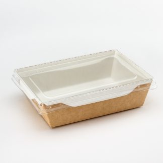 Контейнер картонный "Eco OpSalad" 500мл белый с крышкой 140*105*45мм