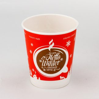 Стакан картонный 250мл 1-сл. "hello winter" d80мм