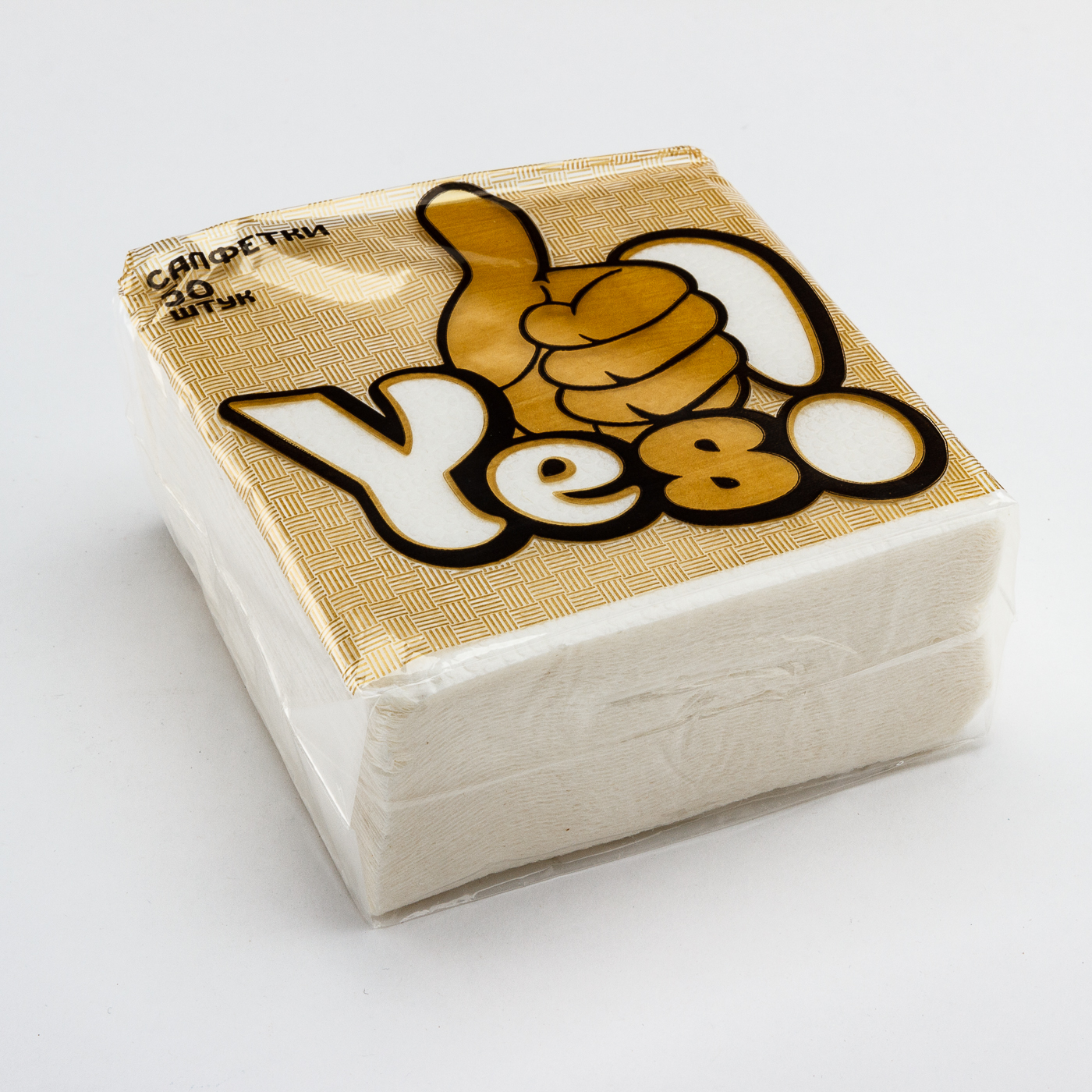 Салфетки бумажные 1-сл. 24*24см белые "Yes" 50шт