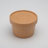Контейнер картонный круглый "Round Bowl" 400мл крафт 75*100мм с карт. крышкой