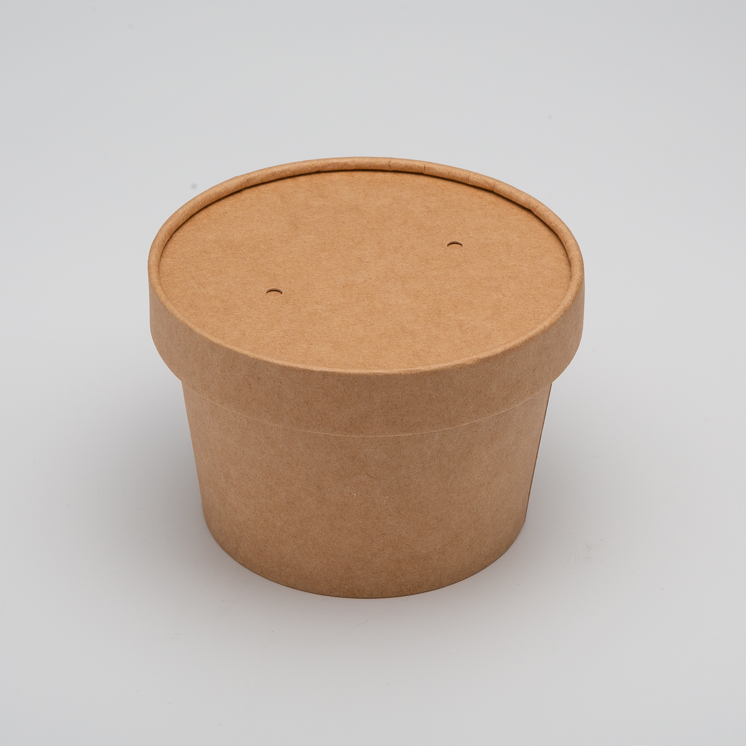 Контейнер картонный круглый "Round Bowl" 400мл крафт 75*100мм с карт. крышкой