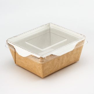 Контейнер картонный "Eco OpSalad" 450мл белый с крышкой 145*100*55мм