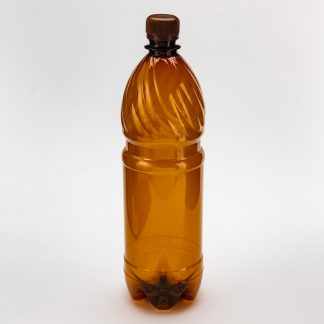 Бутылка ПЭТ 1,0л коричневая с крышкой