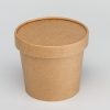 Контейнер картонный круглый "Round Bowl" 400мл крафт 75*100мм с карт. крышкой