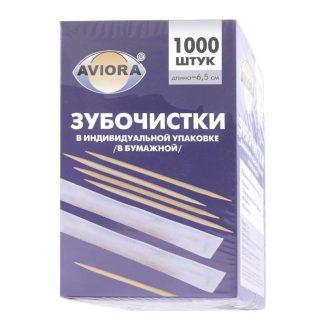 Зубочистки в инд. бумажной упаковке 1000шт