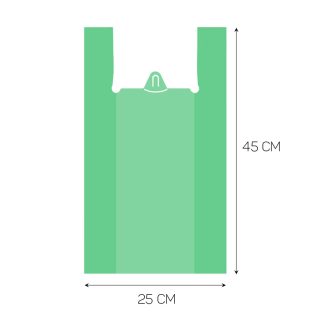 Пакет-майка зеленый 24*44см 13мк