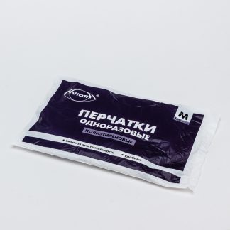 Перчатки одноразовые ПЭ 100шт р-р М (100)