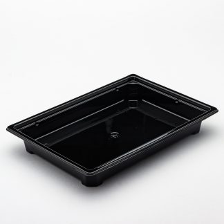 Контейнер для суши пластиковый "Стиролпласт/Stirolplast С19" черный (дно)